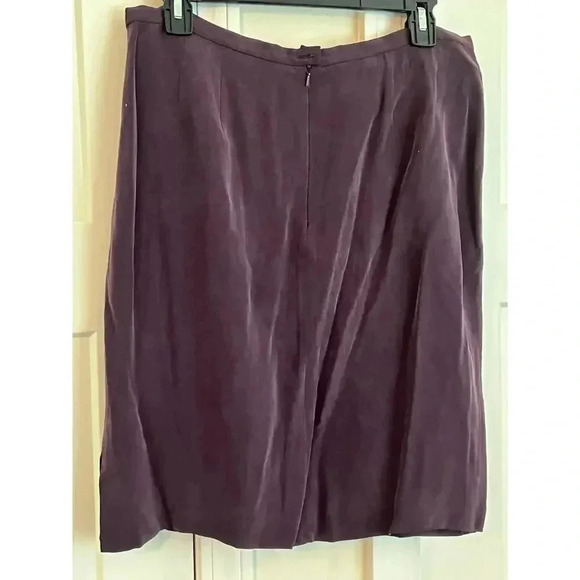 J. CHRISTOPHER vintage 100% SILK PURPLE PENCIL SKIRT SIZE 14 - Picture 3 of 5